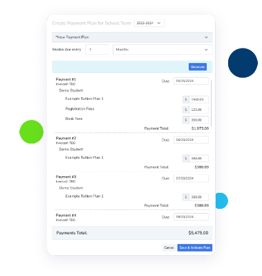 Tuition Management System with Payment Plans